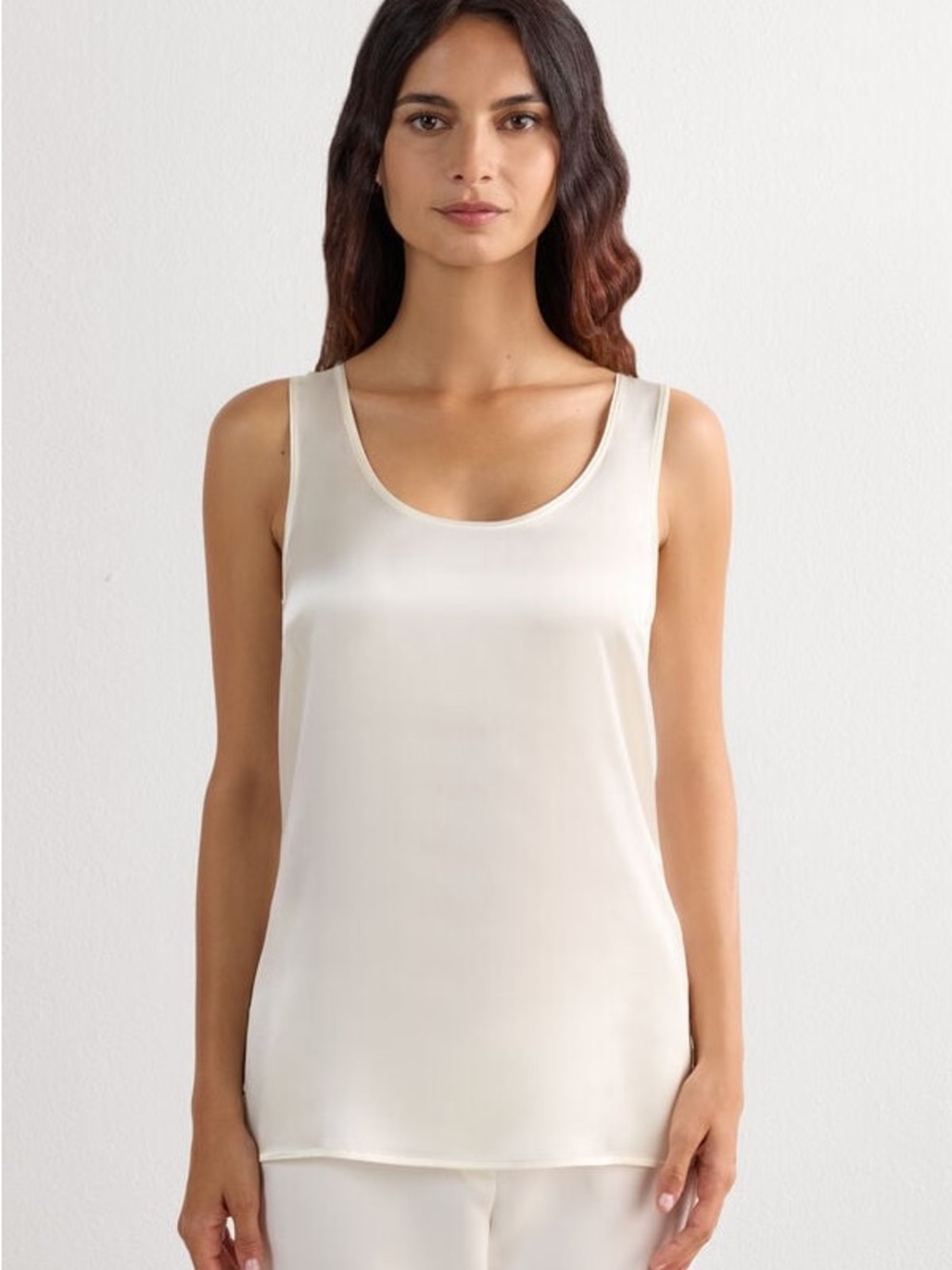 intimissimi Cream Scoop Neck Silk-Blend Tank